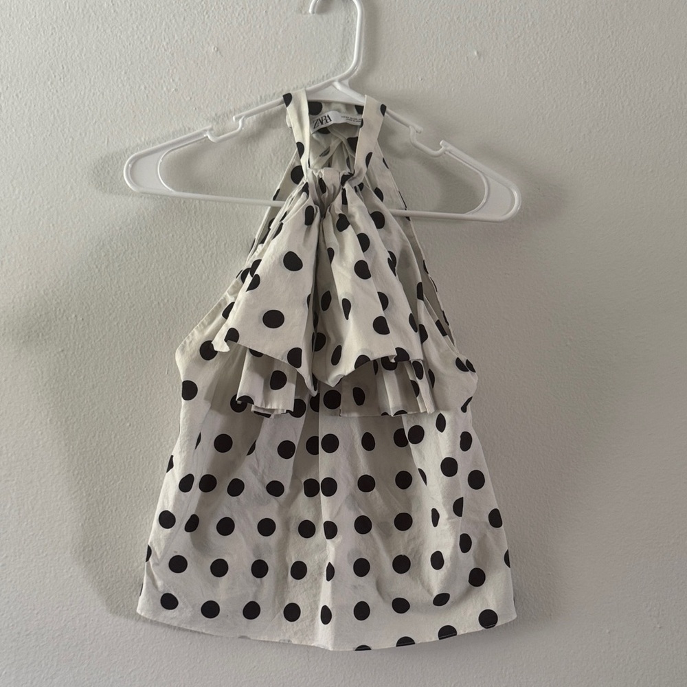 Zara Polka Dot Bow Top